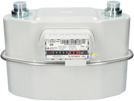 een gasmeter zoals gebruikelijk in een woonhuis woning