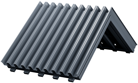 impressie van een zinken dak, moden